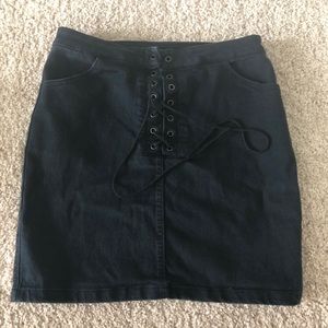 Denim Tie Waist Skirt